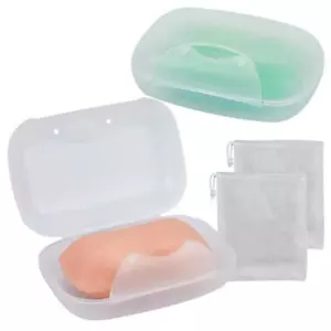 Bath Accessories 2pack Soap Dish Translucent Soap Savers Case Container For Bath - Picture 1 of 6