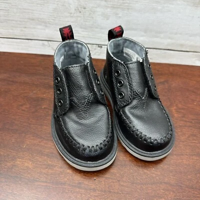 Toms ребенка ясельного возраста чукка загрузки туфли кожаный крюк и петля поскользнуться на размер 7 черный EUC - Изображение 1 из 4