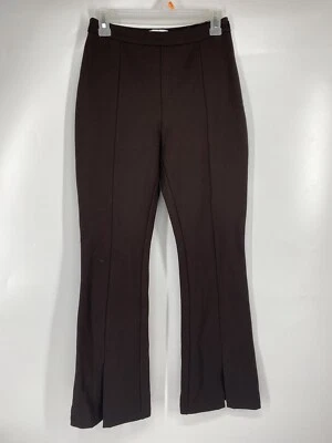 Pantalones Lucy Paris para mujer XS marrón elástico dobladillo dividido oculto cremallera lateral pantalones Foto 1 de 4