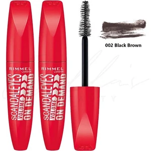 RIMMEL Scandaleyes Volume On Demand Mascara 12ml - 002 Black Brown *PACK OF 2* - Picture 1 of 7