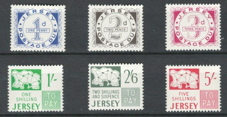 JERSEY UNITED KINGDOM 1ST POSTAGE DUE SET MNH STAMPS HCV  LOT (JER 173) - Image 1 of 1