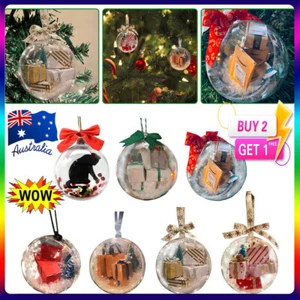 Christmas DIY Clear Balls Fillable Baubles Sphere Xmas Tree Decor Craft OrnameOD - Picture 1 of 23