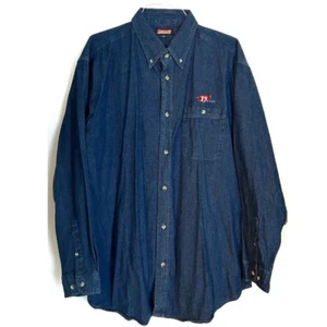 Vintage Coleman Men’s Blue Jean Denim Button Down Shirt Large 100% Cotton Tool - Foto 1 di 10