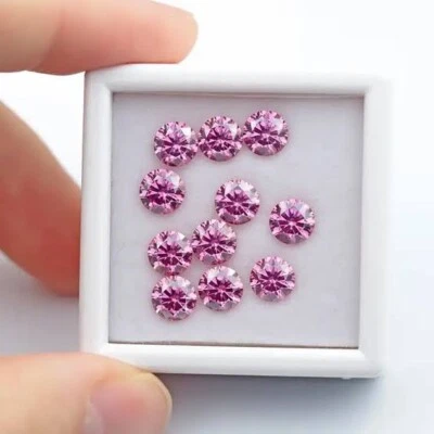 5 pcs fancy pink Round Cut VVS1 Lab Grown Diamond premium Quality Gemstone 4x4MM - Image 1 of 4