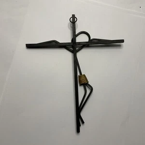 Hanging Cross Metal Wall Art Christian Theme Handmade 6.63” Wide 7.88” Tall - Picture 1 of 5
