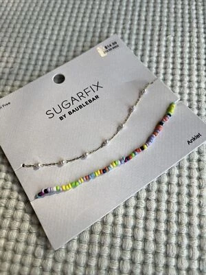 Tobilleras Sugarfix By Baublebar sin níquel multicolor cuentas/cadena 11 pulgadas Foto 1 de 2