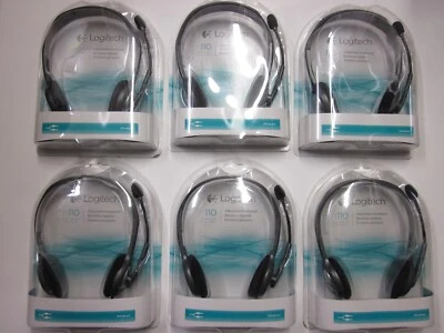 Logitech H110 Gray/Silver Headband Stereo Headsets (6 Total) - Image 1 of 4