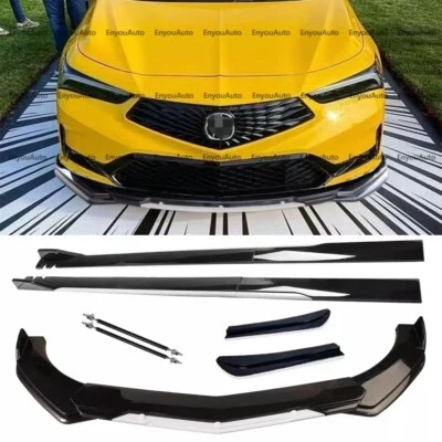 For Acura Front Bumper Lip Side Skirt Rear Bumper Lip Strut Rods Black White Foto 1 de 4