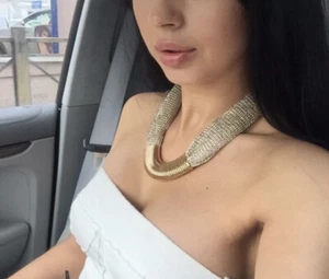 Women's Fashion Jewelry Gold Chunky Collar Statement Necklace 118 - Picture 1 of 4