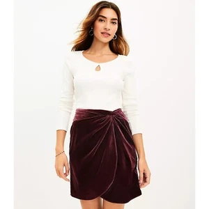 Falda Ann Taylor LOFT Terciopelo Twist Shift 0 - Imagen 1 de 3