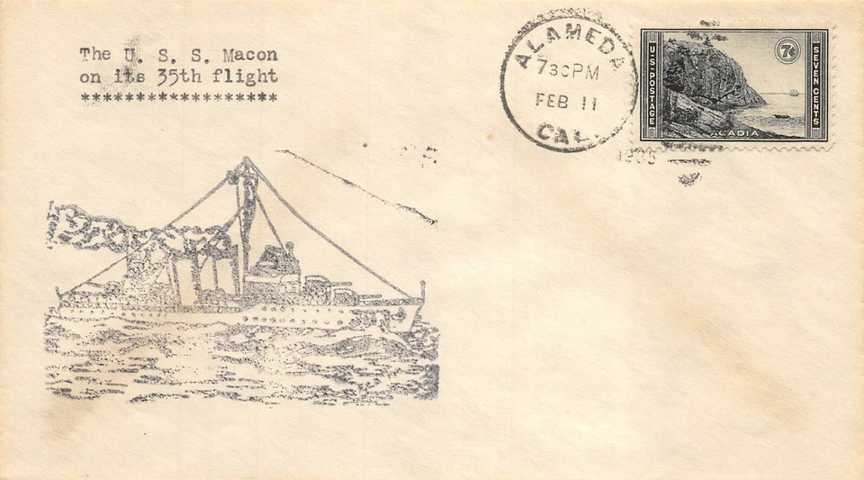 USS Macon 02/11/35, Unknown (Macon on its 35th Flight), by Alameda CA [104132] - Image 1 of 1
