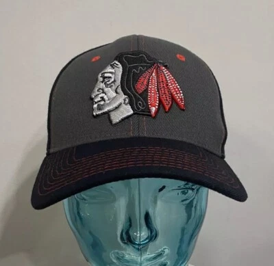 Chicago Blackhawks Zephyr Flex M/L Hat NHL Hockey Gray Black - Image 1 of 4