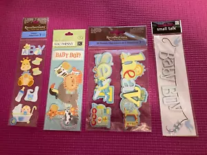 New Boy Baby Scrapbook Sticker K&Company, Recollections, Me & My Big Ideas Lot - Picture 1 of 8