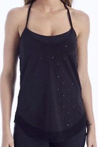 LUKKA LUX Wavelength Reflective Black Onyx Sports Bra Tank Top NEW Womens Sz M - Picture 1 of 12