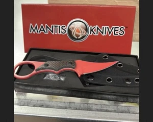 Mantis Knives- Red Stonewashed Karambit sabot IV USA made m390 steel - Picture 1 of 1