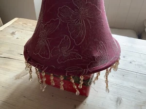 Small Burgundy And Gold Lamp Shade - Picture 1 of 6