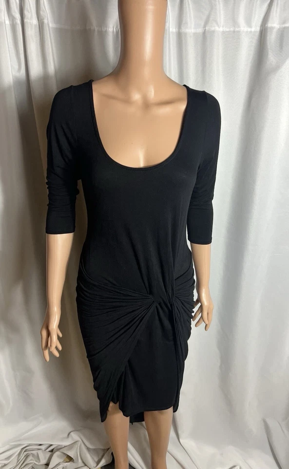 Vestido para mujer The Vanity Room talla pequeña negro dobladillo asimétrico manga 3/4 Foto 1 de 4