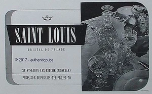 PUBLICITE SAINT LOUIS CRISTAL DE FRANCE SERVICE TRIANON DE 1950 FRENCH AD PUB - Imagen 1 de 1