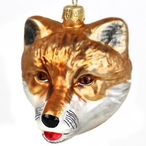 Weihnachtsdeko Christbaumschmuck Glasfigur Tierfigur Glastier Figur Fuchs-Kopf - Bild 1 von 3