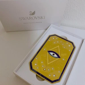 Swarovski Tarot Mirror with Case Novelty Crystal Polyvelvet 8.5×5.5cm 2019 Japan - Picture 1 of 10