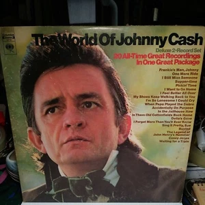THE WORLD OF JOHNNY CASH Original 2-Vinyl Set 1970 GREAT CLASSIC SONGS - Picture 1 of 12