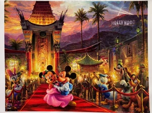 Disney Mickey Mouse Hollywood Red Carpet 500 Piece Puzzle Thomas Kinkade - Picture 1 of 2