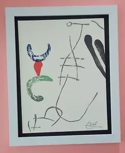 JOAN MIRO + 1971 BEAUTIFUL SIGNED PRINT MOUNTED AND FRAMED 11x14in + BUY NOW!! - Picture 1 of 4
