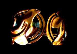 VINTAGE 1950'S MODERNIST COPPER CLAMPER BRACELET BY RAME' - RHODE ISLAND - Picture 1 of 4