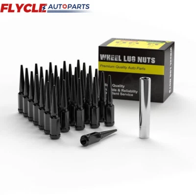 32 черные зажимные гайки с шлицевыми шипами 9/16-18 + ключ подходит для Dodge Ram2500 Ram3500 1994-2011 годов выпуска - Изображение 1 из 4