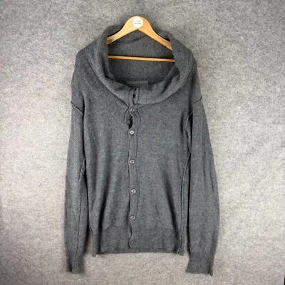 Cárdigan AllSaints Para Hombre Pequeño Gris Lana Lino Mezcla Botón Jersey Sudadera Foto 1 de 4