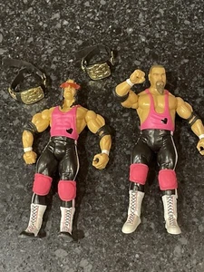 WWE Jakks Superstars Hart Foundation Bret Hitman Jim Anvil Neidhart LE Figures - Picture 1 of 5