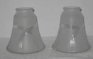2 piezas de lámpara de techo de mesa pequeña de vidrio esmerilado a juego pantallas de luz usadas en excelente estado - Imagen 1 de 4