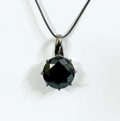 Colgante de diamantes negros de 15 quilates con acabado de rodio negro certificado AAA regalo ideal Foto 1 de 4