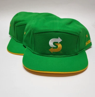 2 Gorras de Pelota Oficiales Subway Verde Snapback Logo Ajustable Comer Fresco Crew Hat Foto 1 de 3