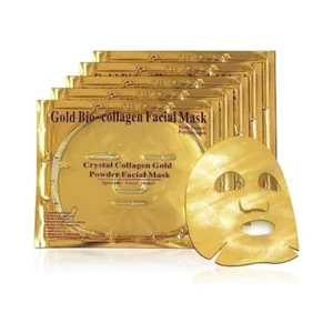 24K Gold Gel Collagen Facial Masks, Face Mask For Anti Aging, Whitening (5 PACK) - Picture 1 of 7