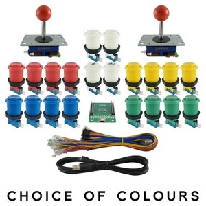 Kit de control arcade para 2 jugadores 2 joysticks con tapa de bola 20 botones Xin-Mo - todos los colores - Imagen 1 de 24