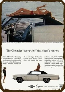 1966 CHEVY CAPRICE Sexy Woman Bikini Vintage Look DECORATIVE REPLICA METAL SIGN - Picture 1 of 1