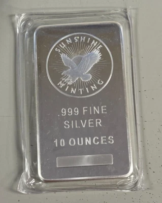 10 oz. Silver Sunshine Mint bullion Bar .999 Fine Silver - Image 1 of 2