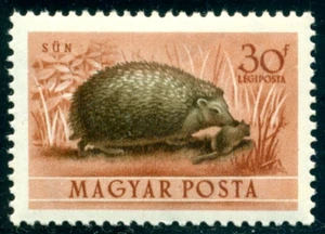 Fauna 1953, animales salvajes, erizo Erinaceus europaeus, Hungría, 1286, MNH - Imagen 1 de 1