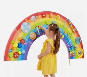 Kids Rainbow Activity Wall, Montessori Child/Toddler Busy Board, Age 18m+ NIB - Picture 1 of 10