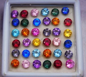 20 Pcs CERTIFIED 5 mm Natural Mix Color Sapphire Lot Round Cut Loose Gemstone - Picture 1 of 8