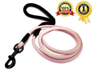 5FT Braided Nylon Rope Dog Leash - Strong Pet Walking Lead for Small Medium Dogs - Picture 1 of 4