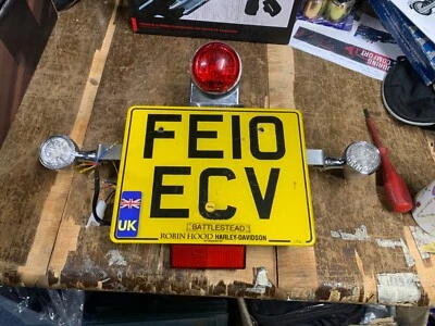 Harley Sportster Rear Turn Signal  Relocation Kit NO LIGHTS just BAR UK Stainles - Image 1 of 4