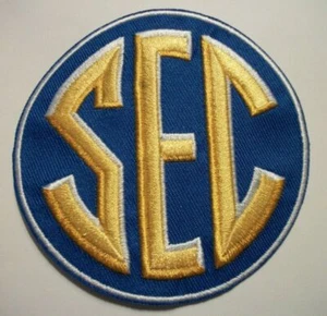 Southeast Conference ~ SEC ~ bestickter PATCH ~ 3 1/2" rund ~ aufbügeln oder aufnähen - Bild 1 von 2