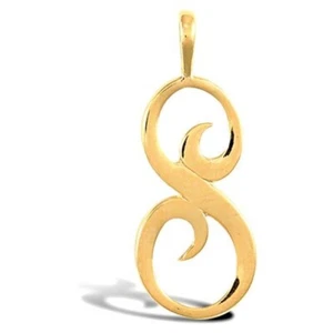 9CT GOLD INITIAL SCRIPT PENDANT SOLID 9CT GOLD LETTER INITIAL 9CT YELLOW GOLD - Picture 1 of 48