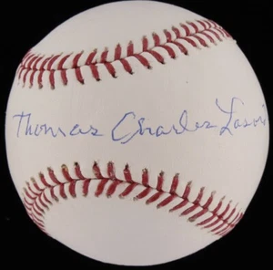 Tommy Lasorda Firmado Autógrafo Nombre Completo ROMLB Béisbol LA Dodgers PSA/DNA - Imagen 1 de 3