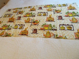 VTG Handmade Curtain Window Valance Kitchen Kitsch Feed Flour Sack Type Fabric - Picture 1 of 4