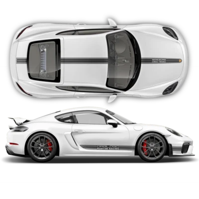 THIN Martini Racing stripes set LOGO for Carrera / Cayman / Boxster Grayscale - Image 1 of 4