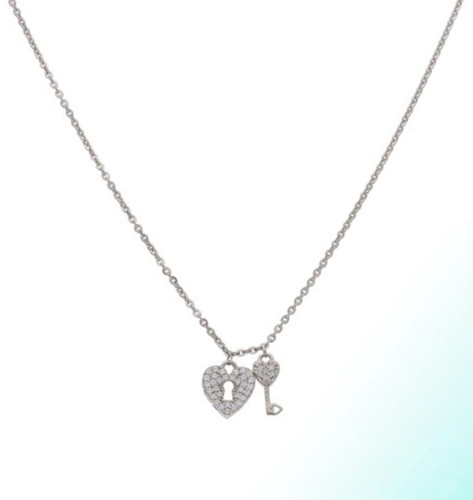 VETEMENTS Collana in argento sterling con diamanti forma rotonda per donna e ragazza