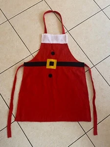 Delantal Papá Noel Adulto Rojo Vacaciones Navidad Vacaciones Cocina Fieltro - Imagen 1 de 5